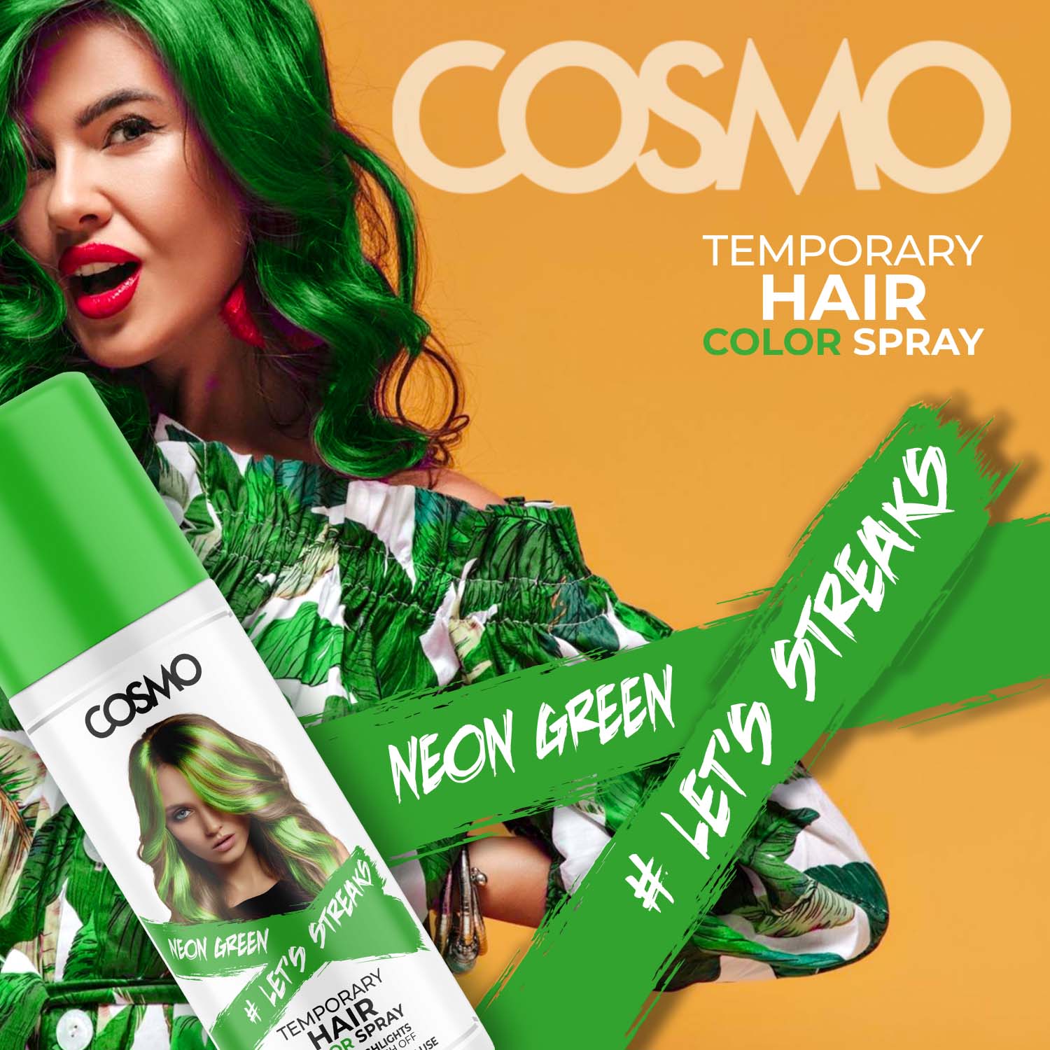 Temporary Hair Color Spray Neon Green